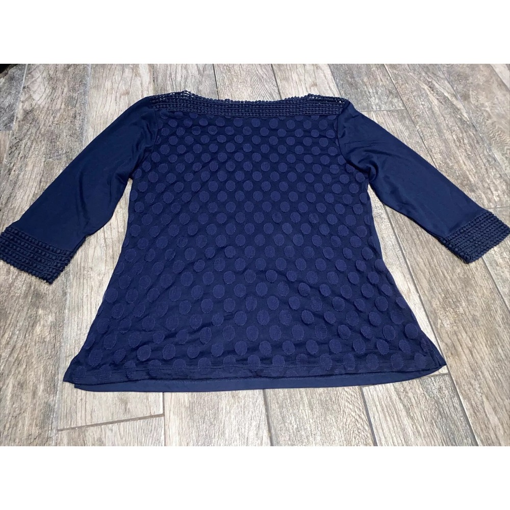 Women's‎ Shannon Ford New York Blue 3/4 Sleeve Top Size XL Boatneck